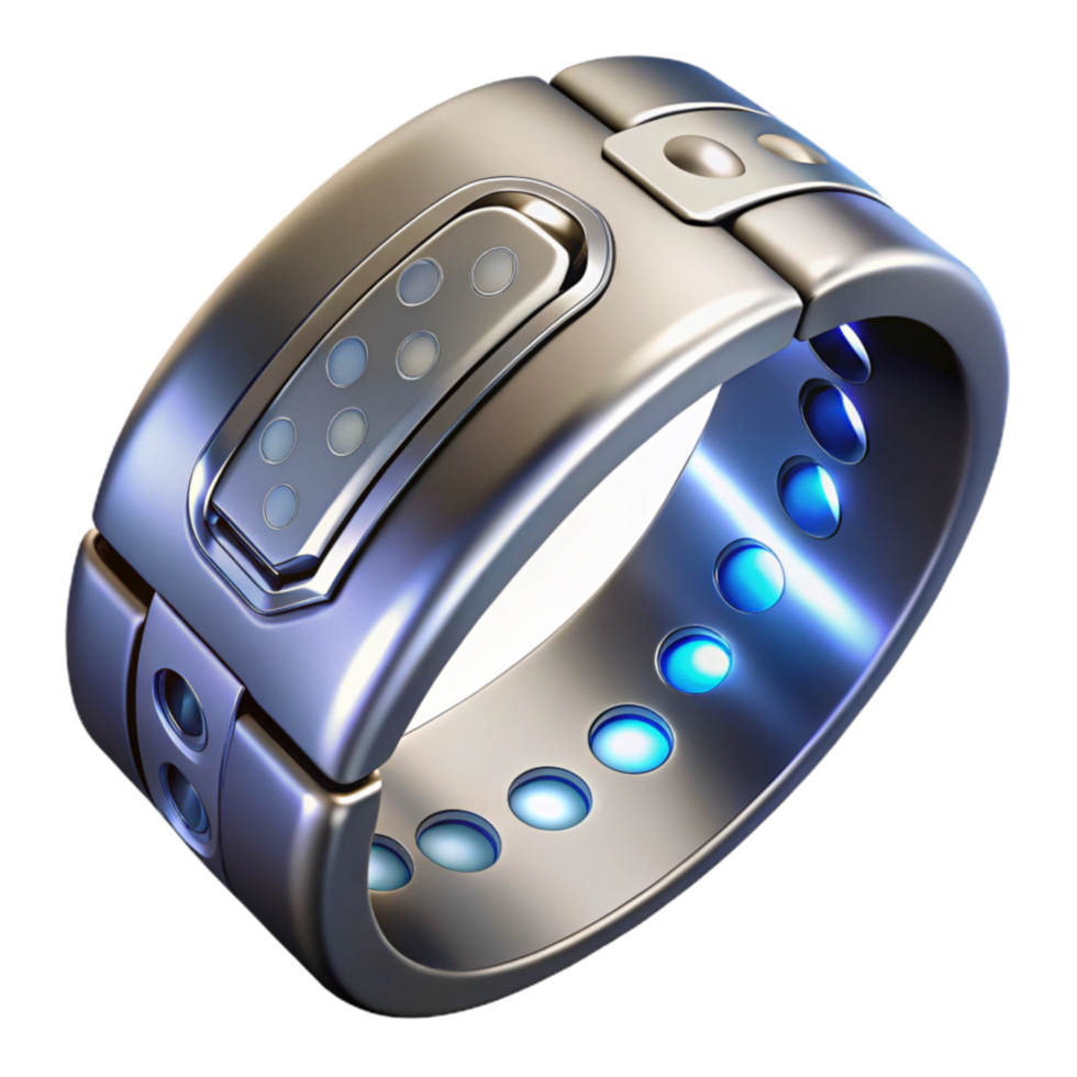 Futuristic Smart Ring Advanced Biometric Monitoring Control png