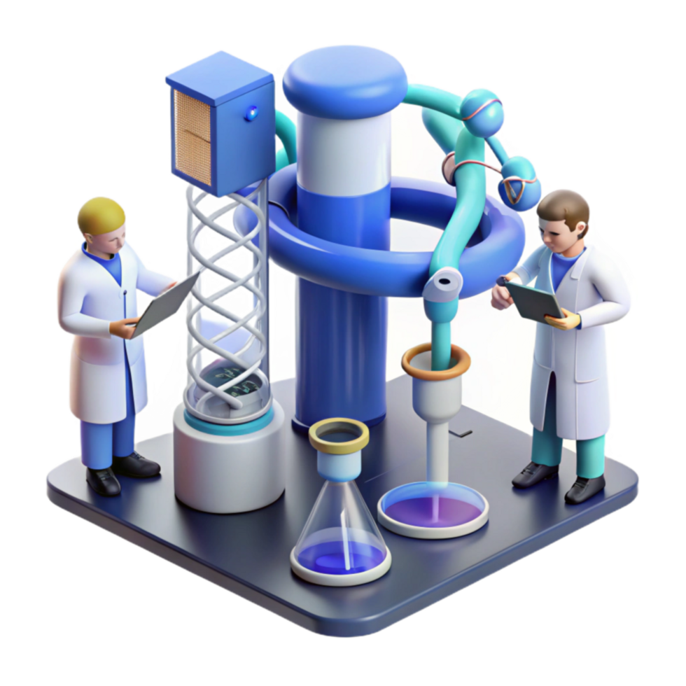 Scientific Research Lab Experiment with DNA Analysis png