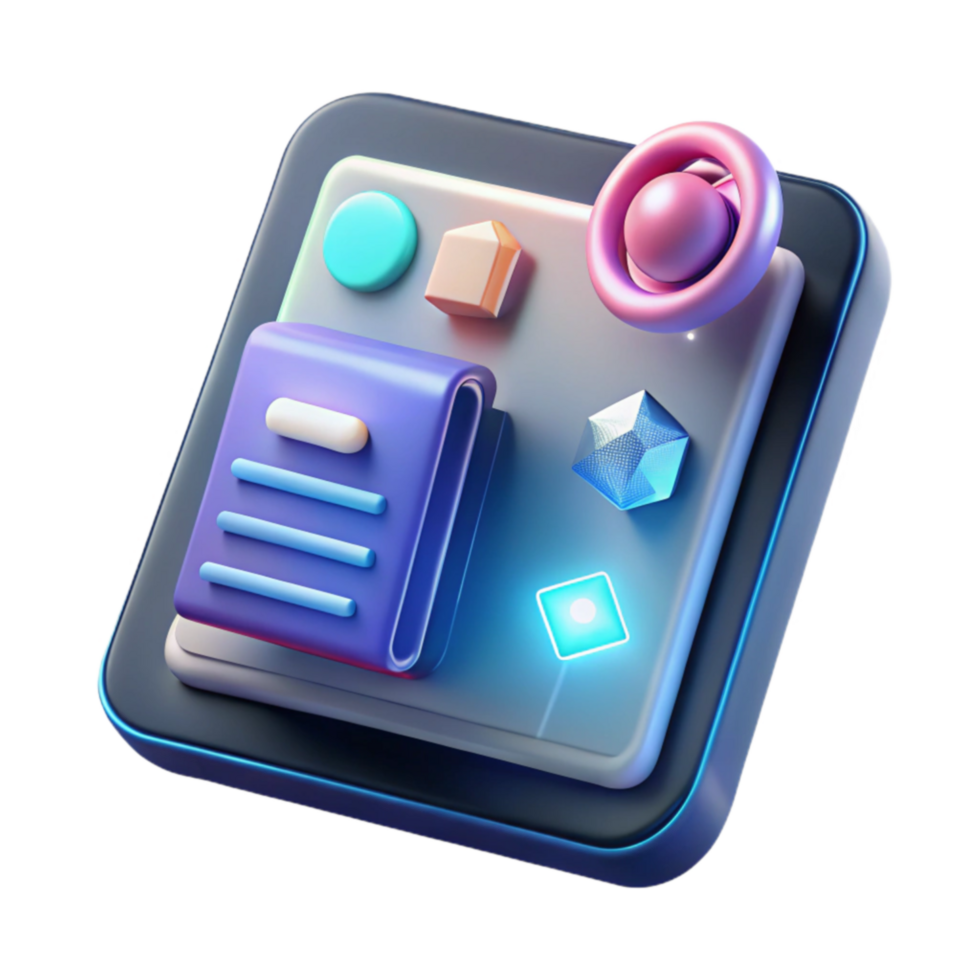 Digital Interface Design 3D Icons and UI Elements png