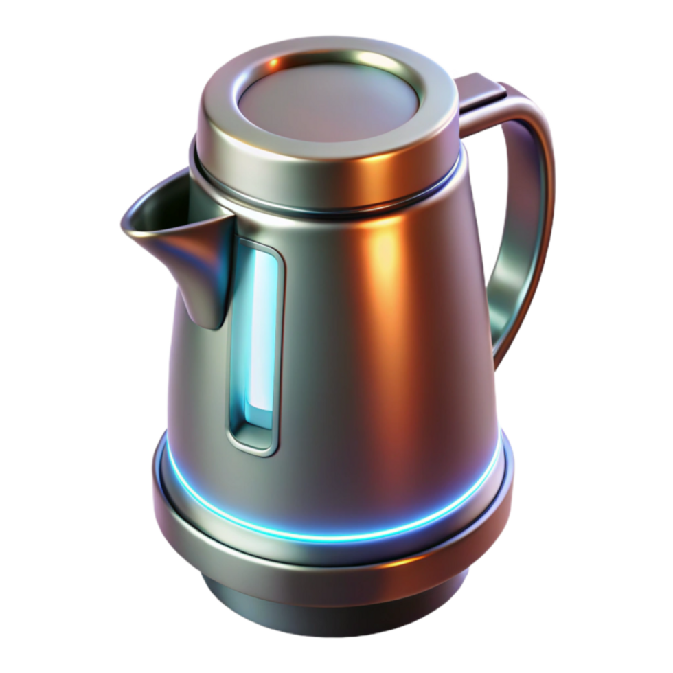 Modern Electric Kettle with Illuminated Base png