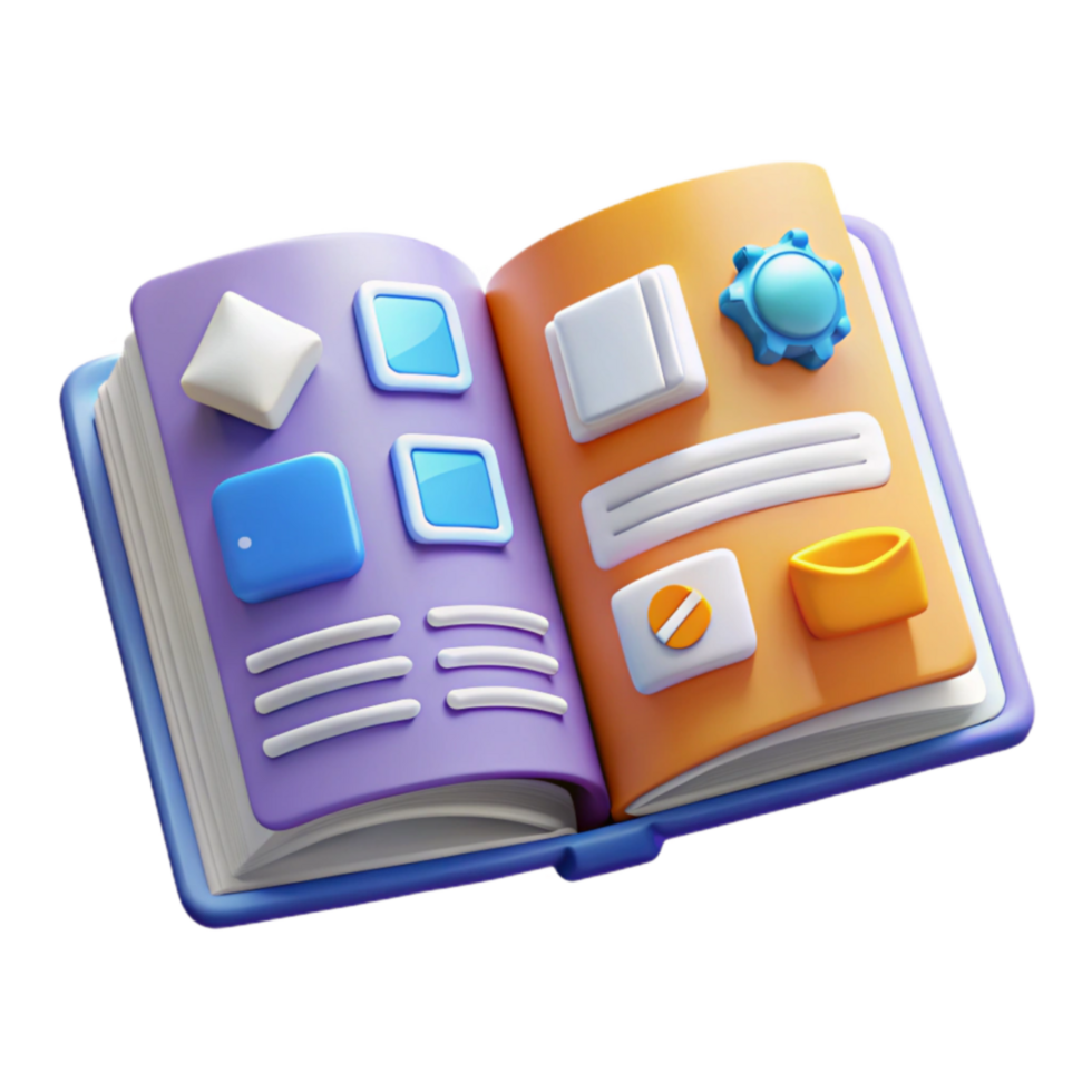 Interactive 3D Book Guide to UI Design Elements png