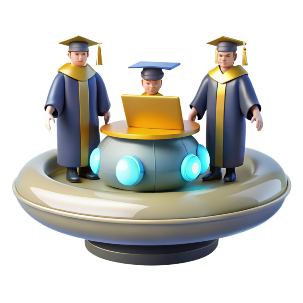 Future of Education Online Learning in a Futuristic Setting png