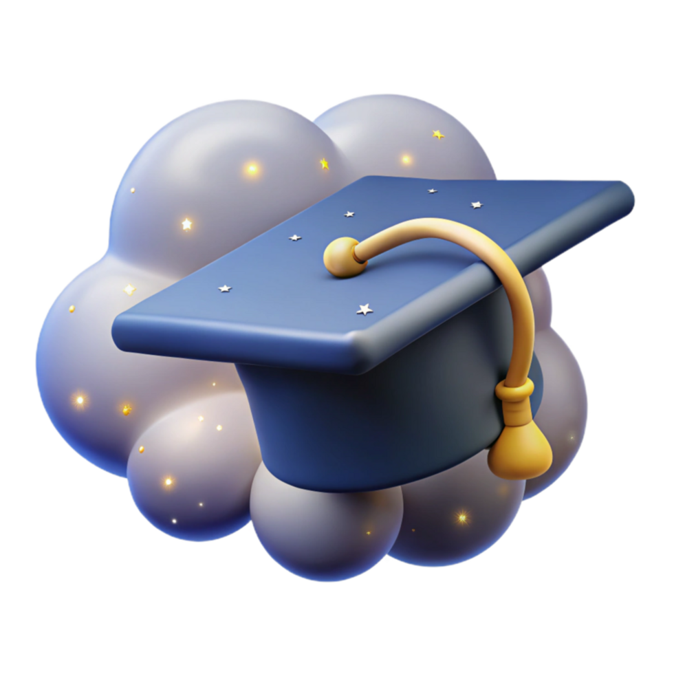 Cloud-Based Graduation Cap Online Learning Success png