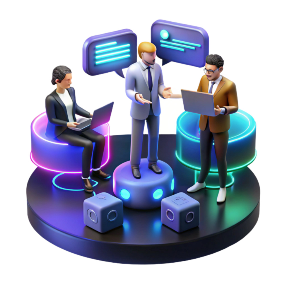 Teamwork, Communication, and Collaboration A 3D Illustration png