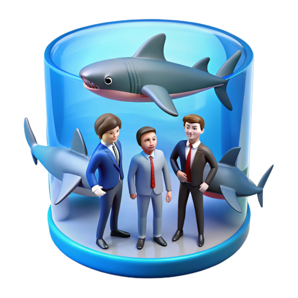 Surrounded by Sharks Navigating Competitive Business Environments png
