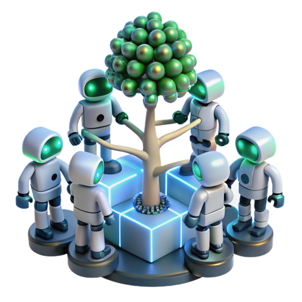 AI Collaboration Robotic Teamwork for Sustainable Growth png