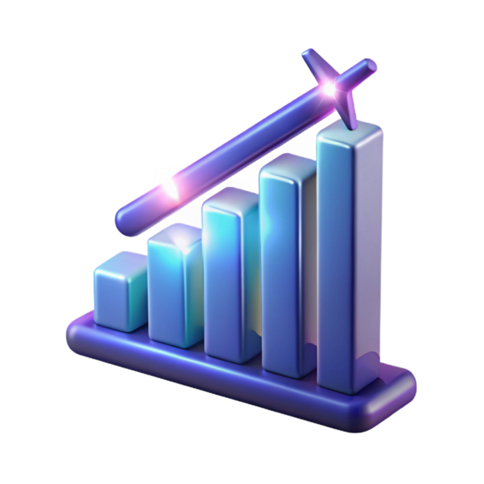 Growth Chart Upward Trend, Data Visualization, Progress Metrics png