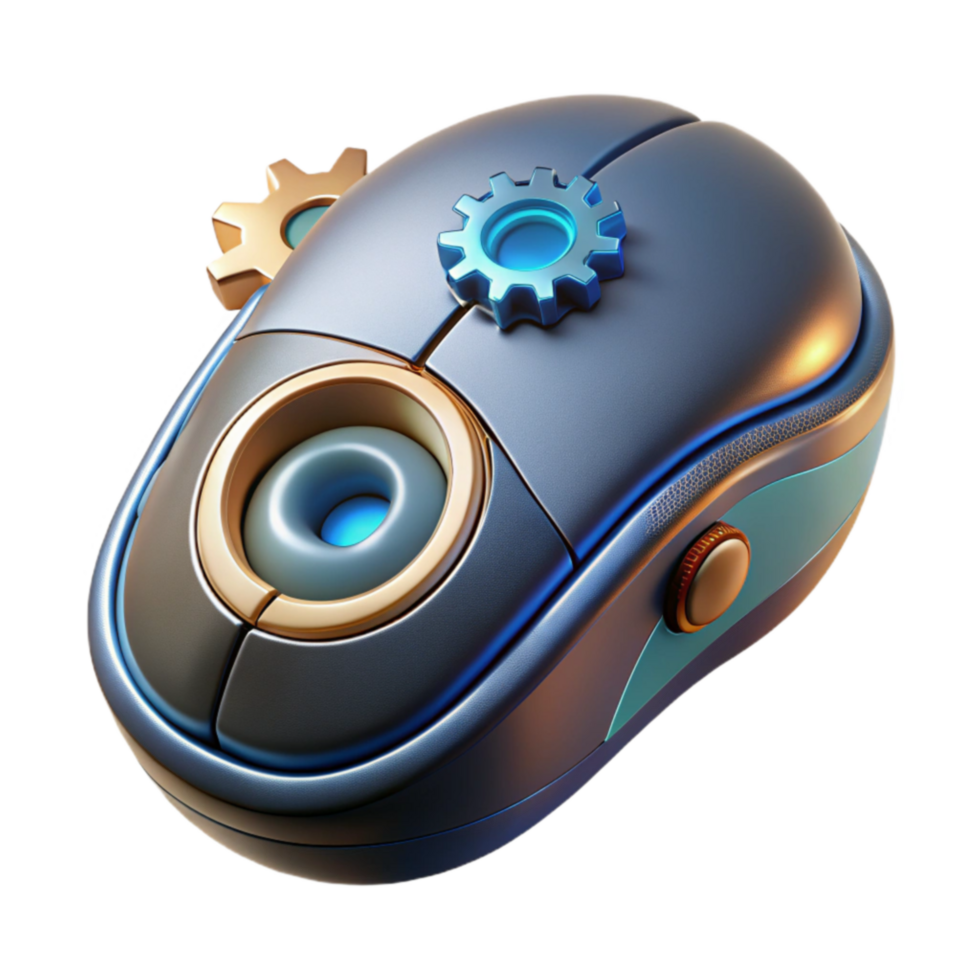 Futuristic Computer Mouse Design Advanced Ergonomic Technology png