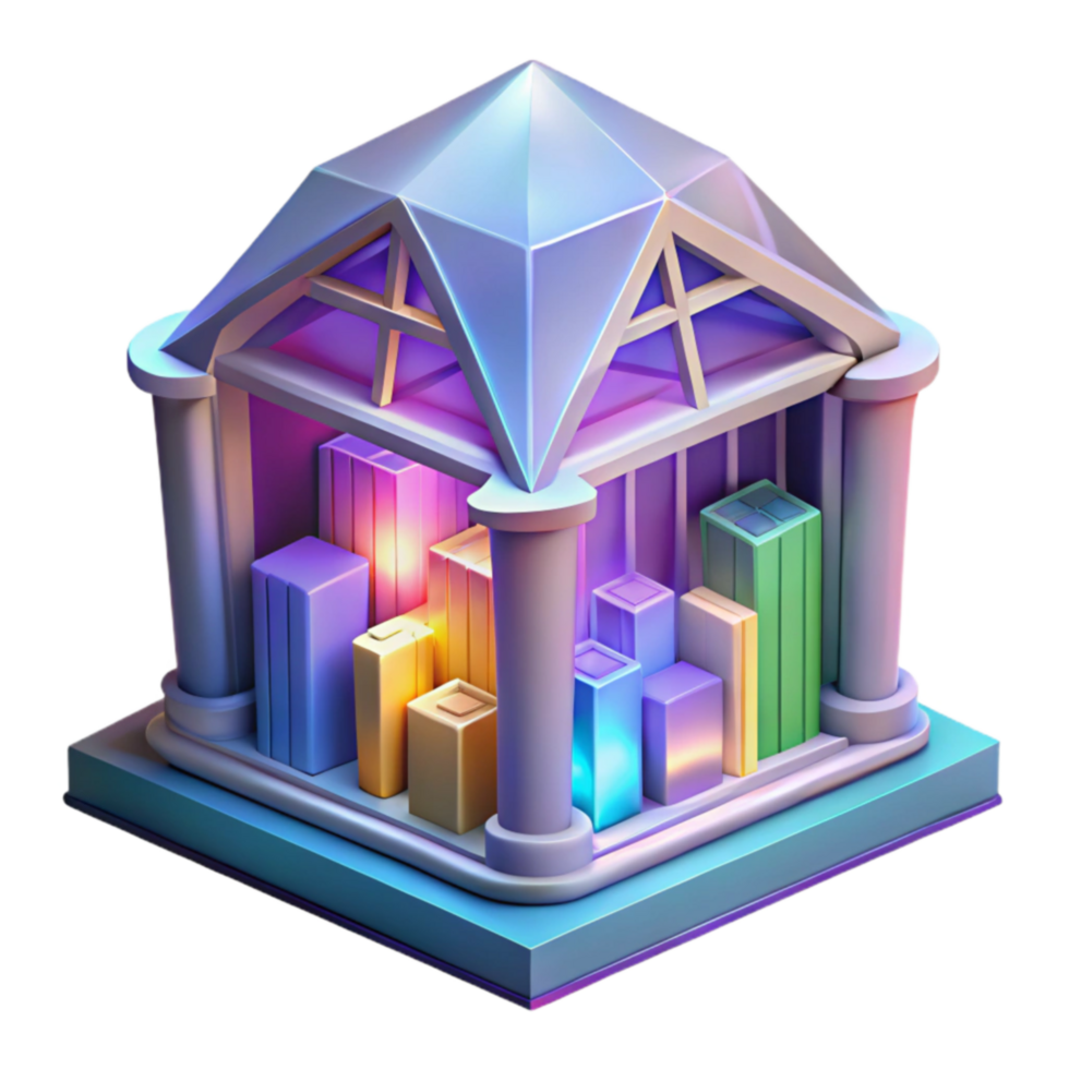 Data Storage Secure, Colorful 3D Visualization of Archived Information png