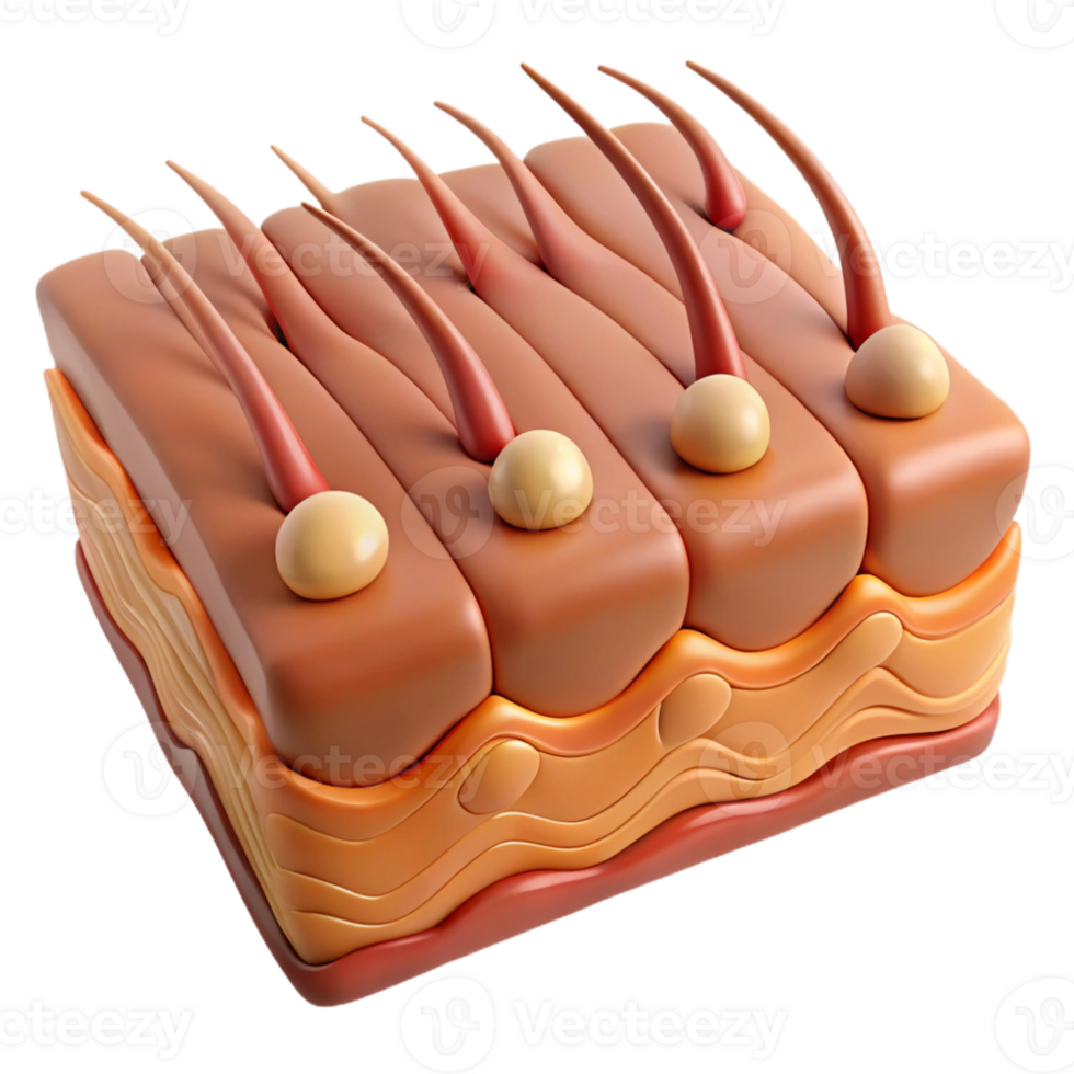 3D Illustration Hair Follicle Structure png