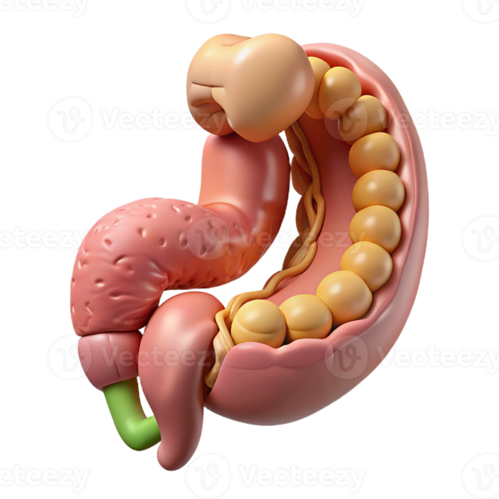 3D Illustration of Digestive System png