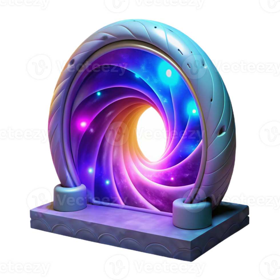 3D Render of a Glowing Portal png