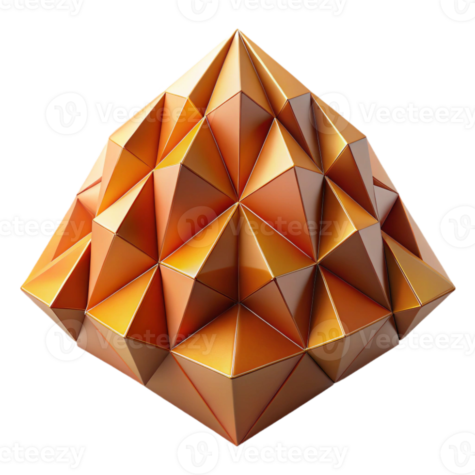 Golden 3D Geometric Abstract Background png