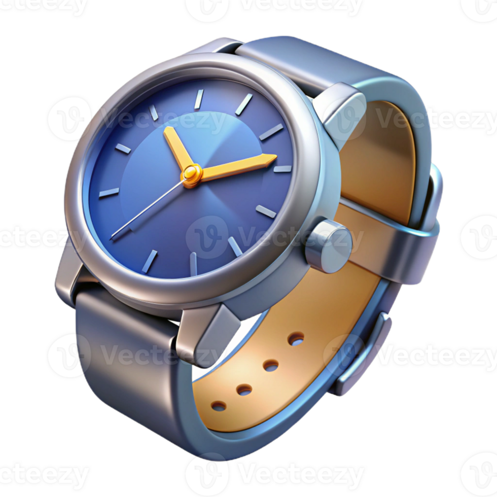 3D Render of a Classic Wristwatch png