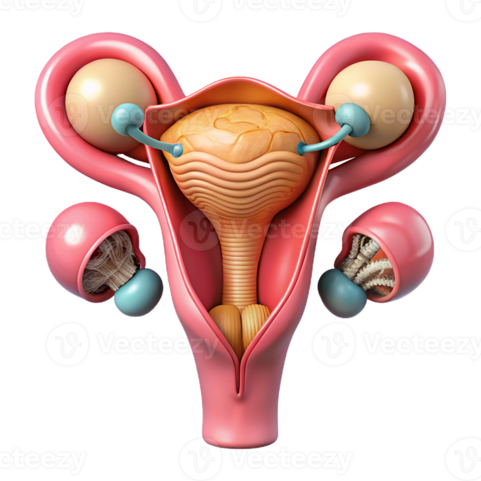 Female Reproductive System 3D Illustration png