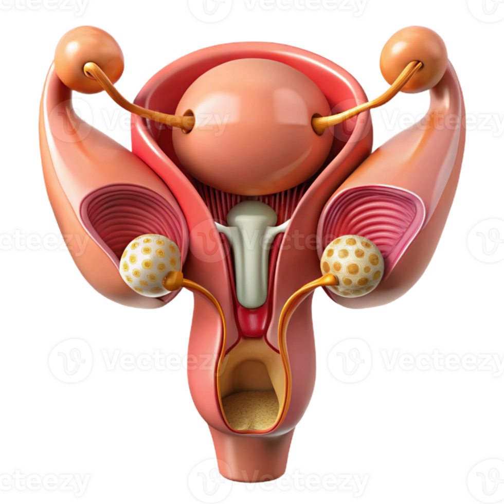 3D Female Reproductive System Illustration png