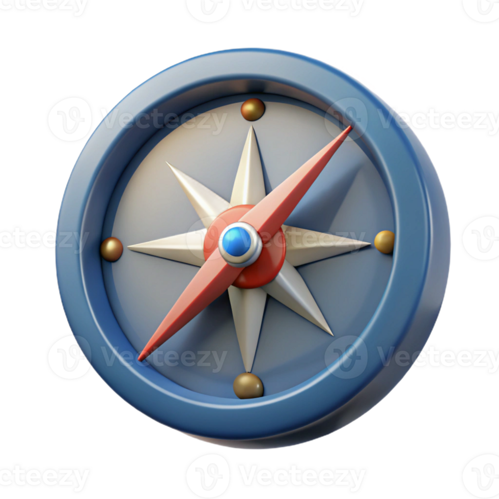 3D Compass Icon Illustration png