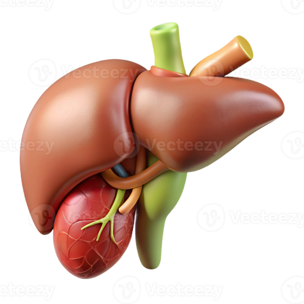 3D Render of a Liver with Gallbladder png
