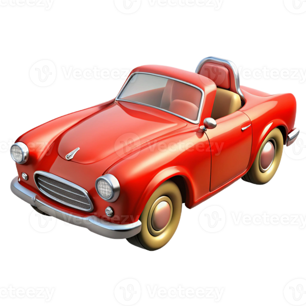 Classic Red Convertible 3D Render png