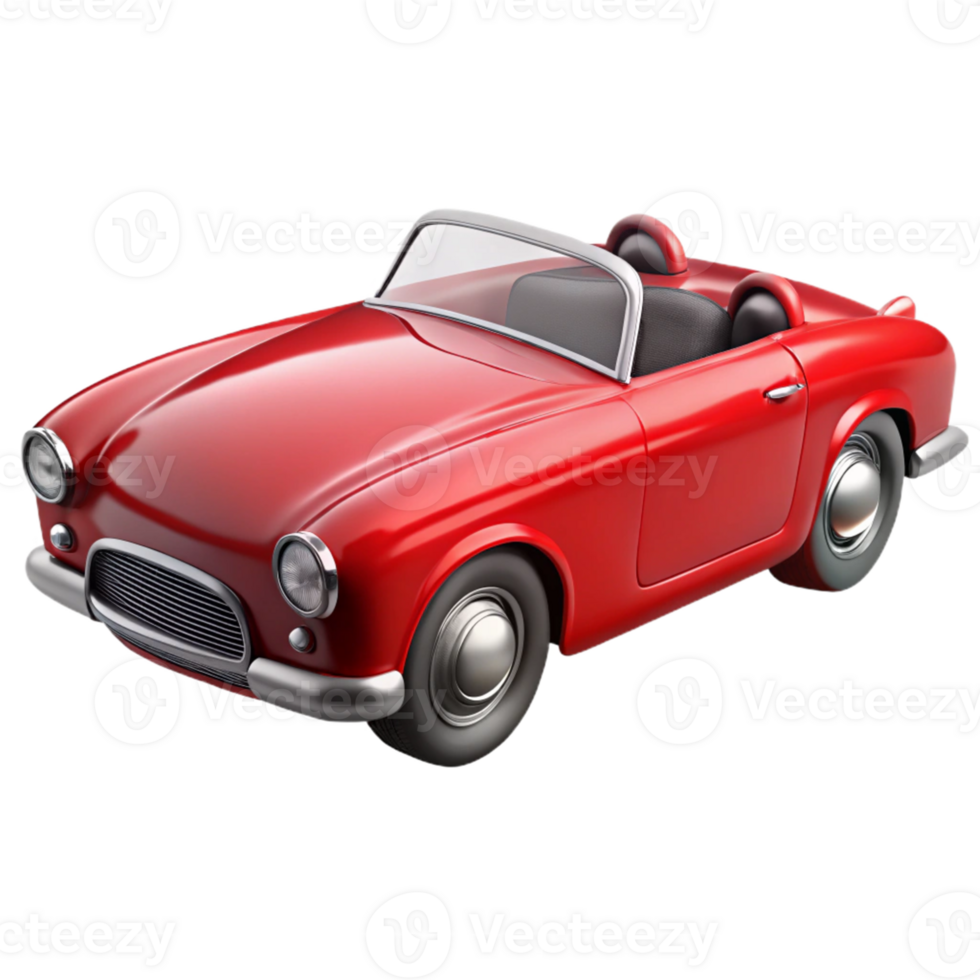 Red Classic Car 3D Render png