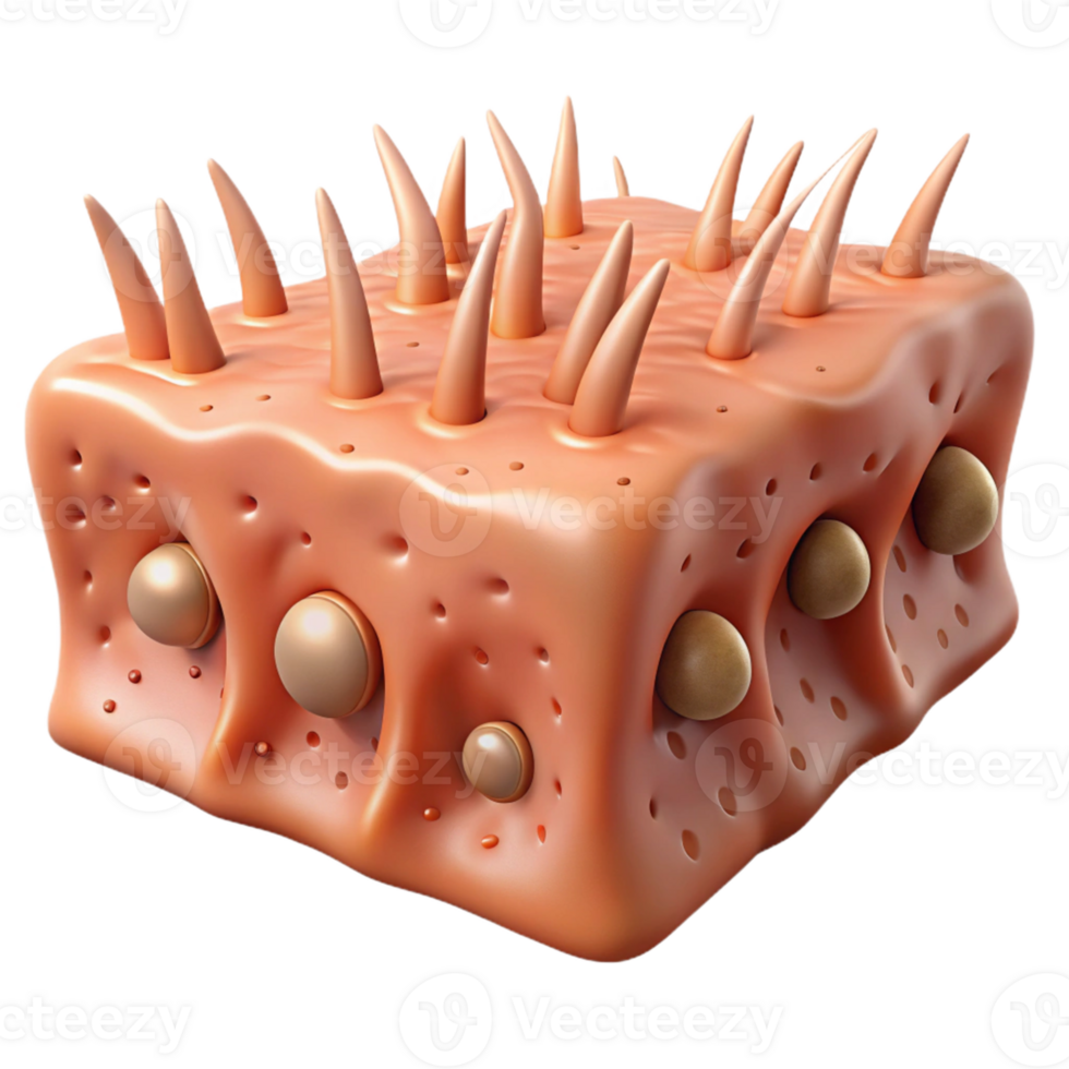 3D Illustration of Skin Cell with Spikes png