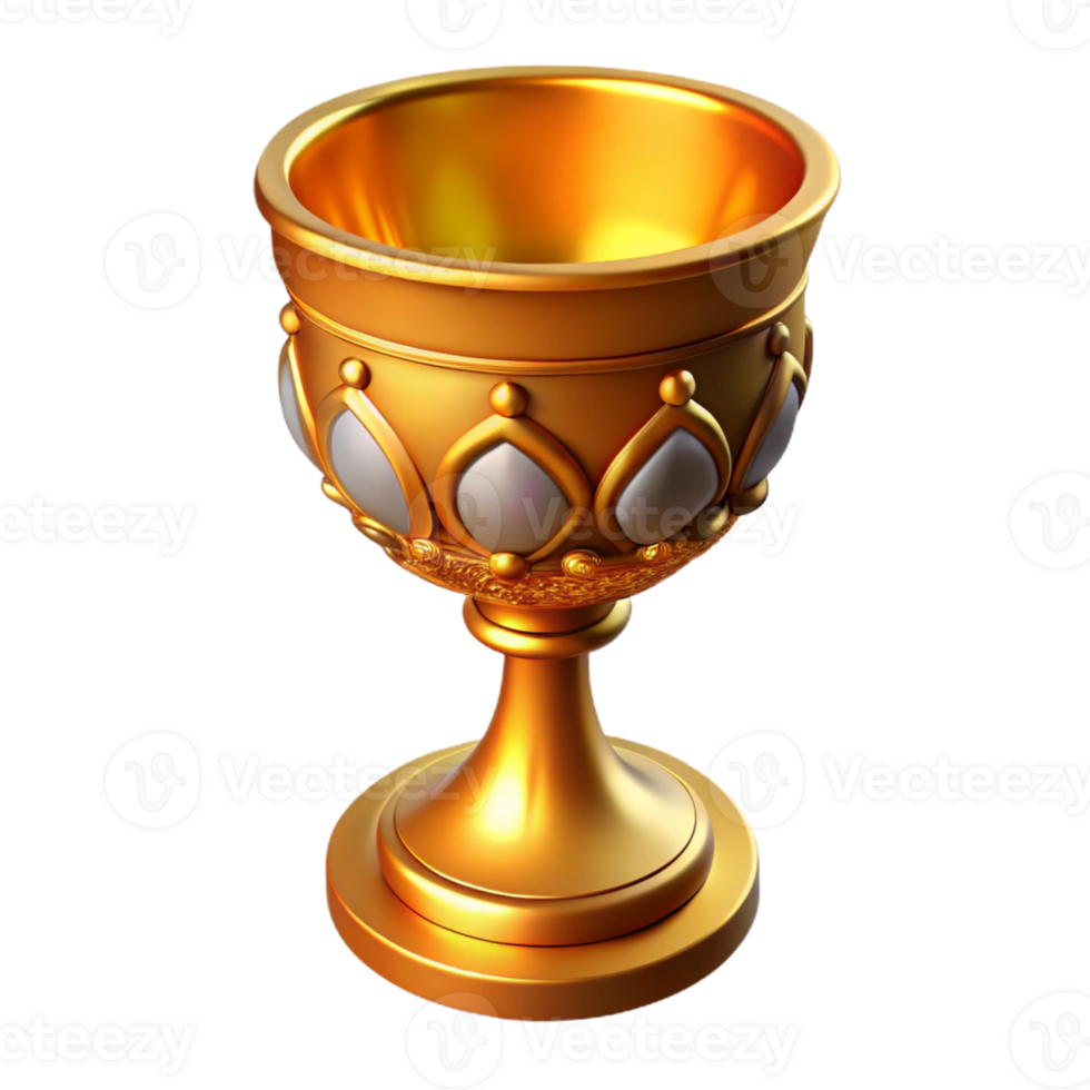 Golden Goblet 3D Render png