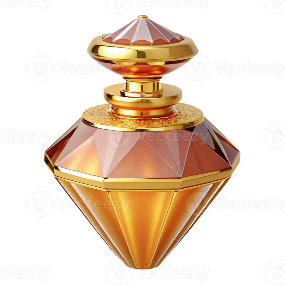 Diamond Shaped Perfume Bottle 3D Illustration png
