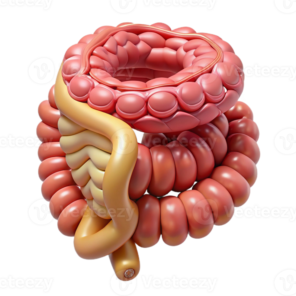 3D Render of Digestive System png