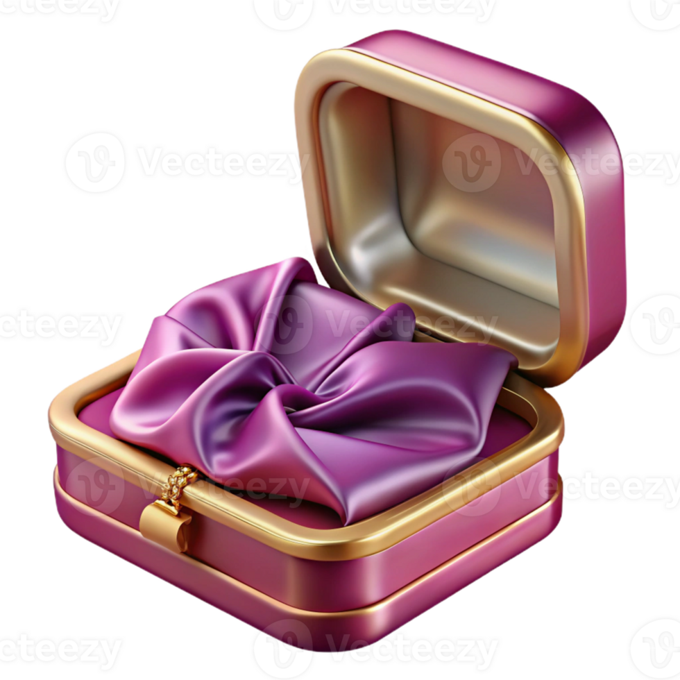 Pink Gold Gift Box with Satin Interior png