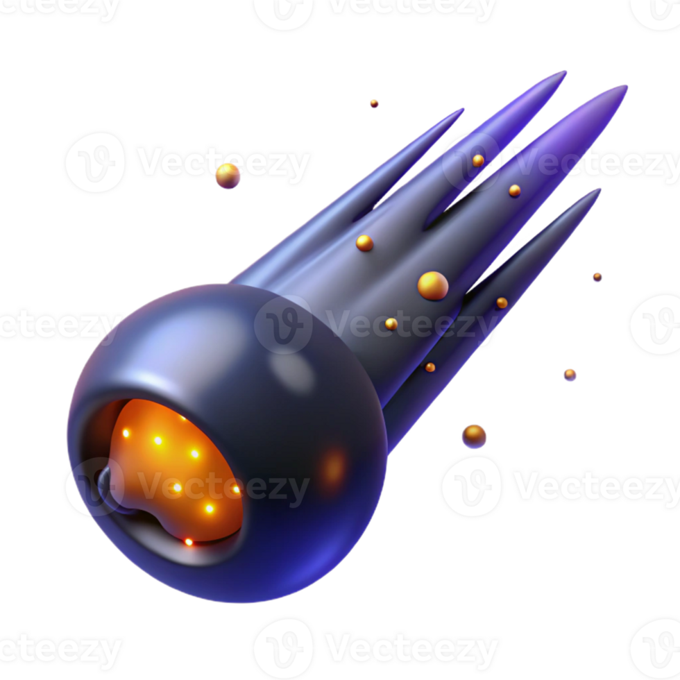 3D Render of a Comet png