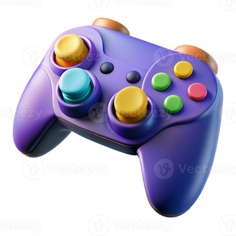 Purple Game Controller 3D Illustration png