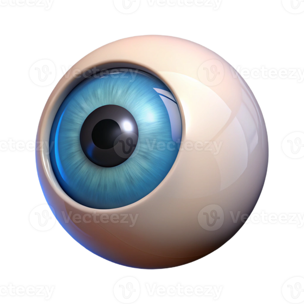 3D Eye Render Blue Iris Realistic Eyeball png