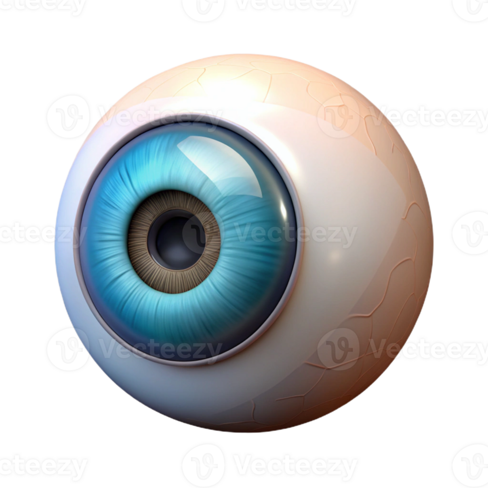 3D Eye Render Realistic Blue Iris png