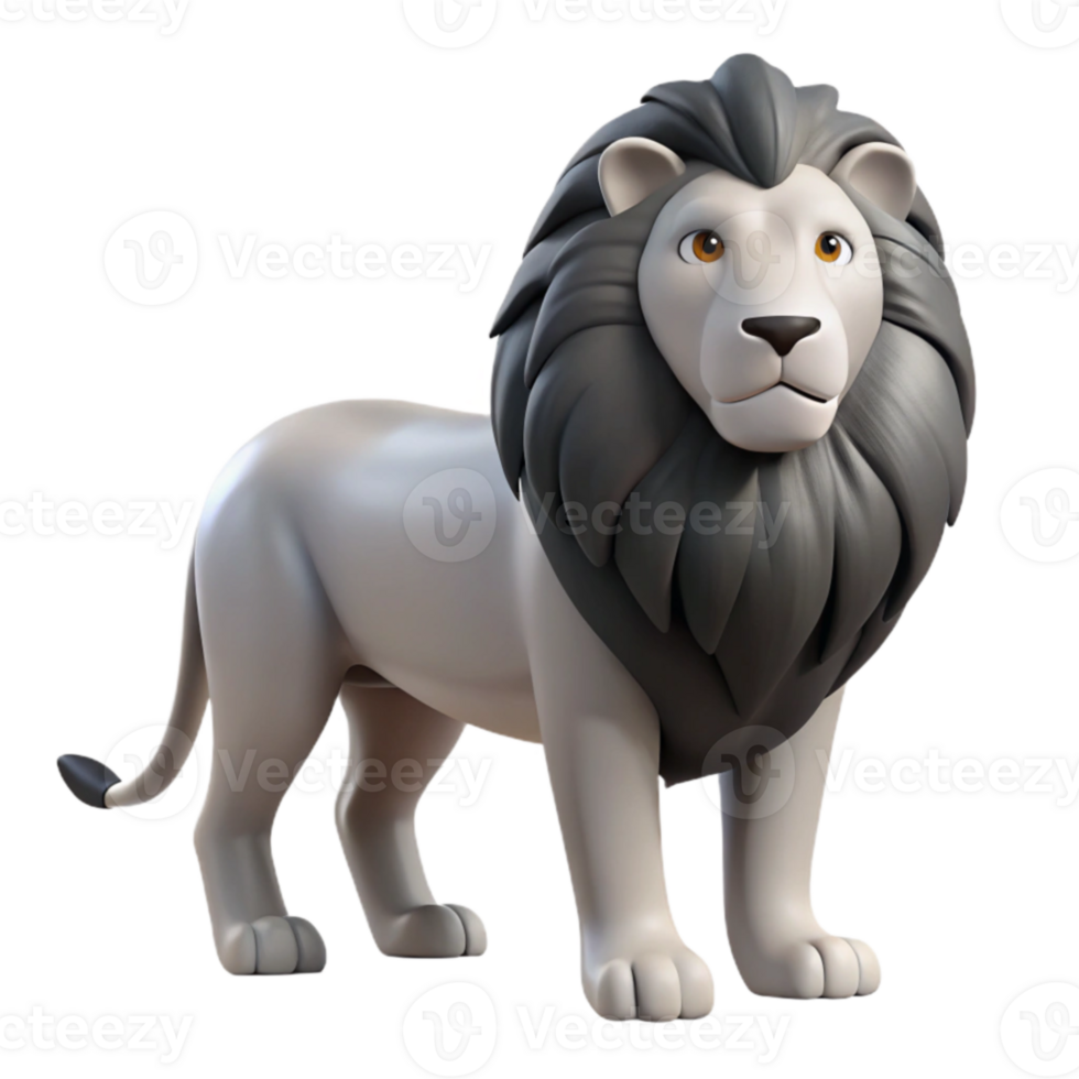 Cartoon Lion 3D Render png
