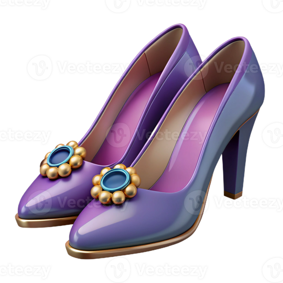 Purple High Heels 3D Illustration png