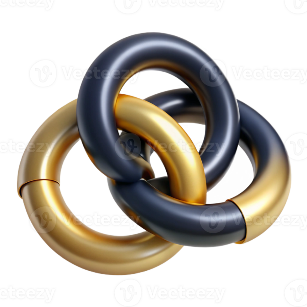 Interlocking Gold Black Rings png