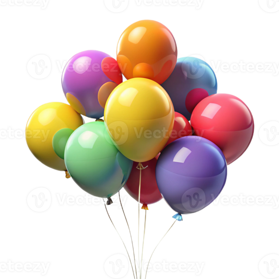 Colorful Balloons Bunch png