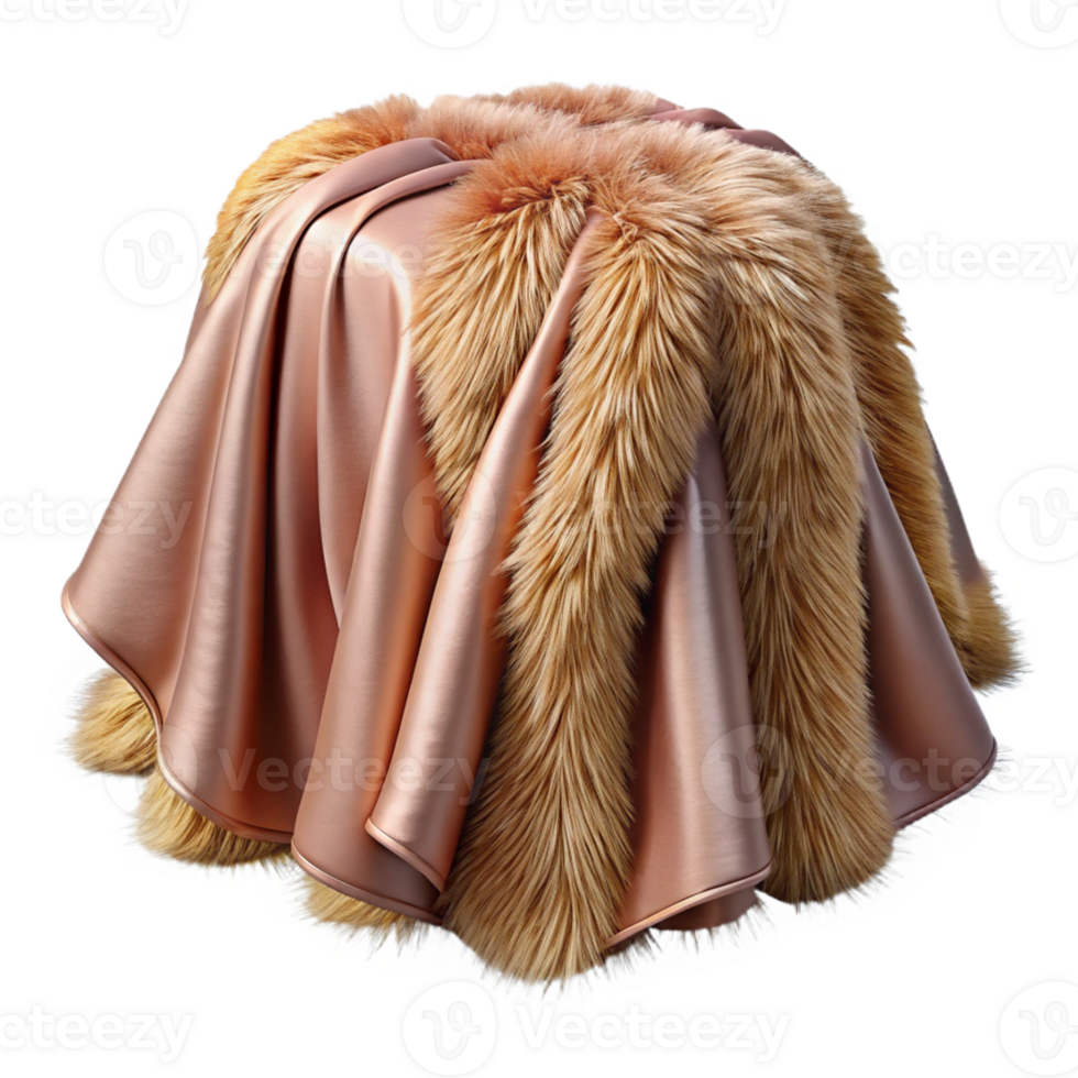 Rose Gold Satin and Fur 3D Render png