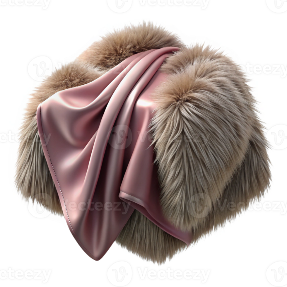 3D Render Fur and Silk Drape png