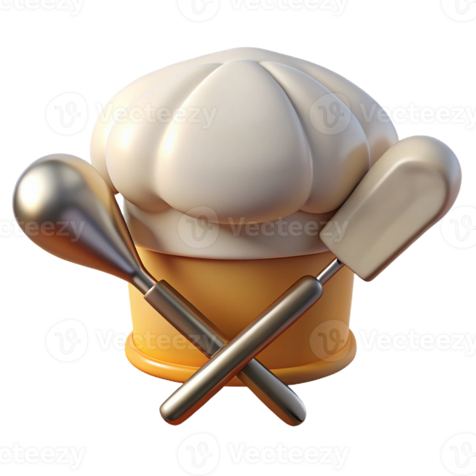 3D Chef Hat Utensils Icon png