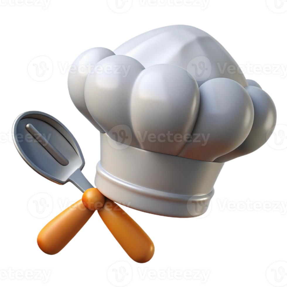 3D Chef Hat Spoon Icon png