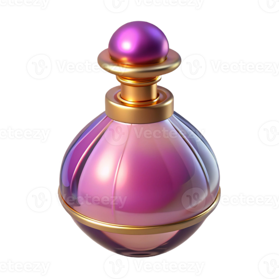 3D Render Purple Perfume Bottle Illustration png