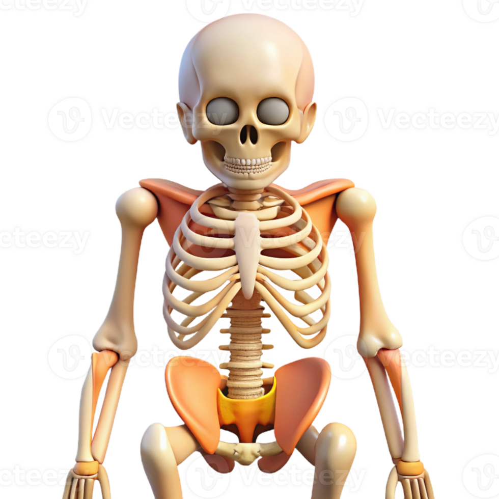 3D Skeleton Model Upper Body Anatomy png