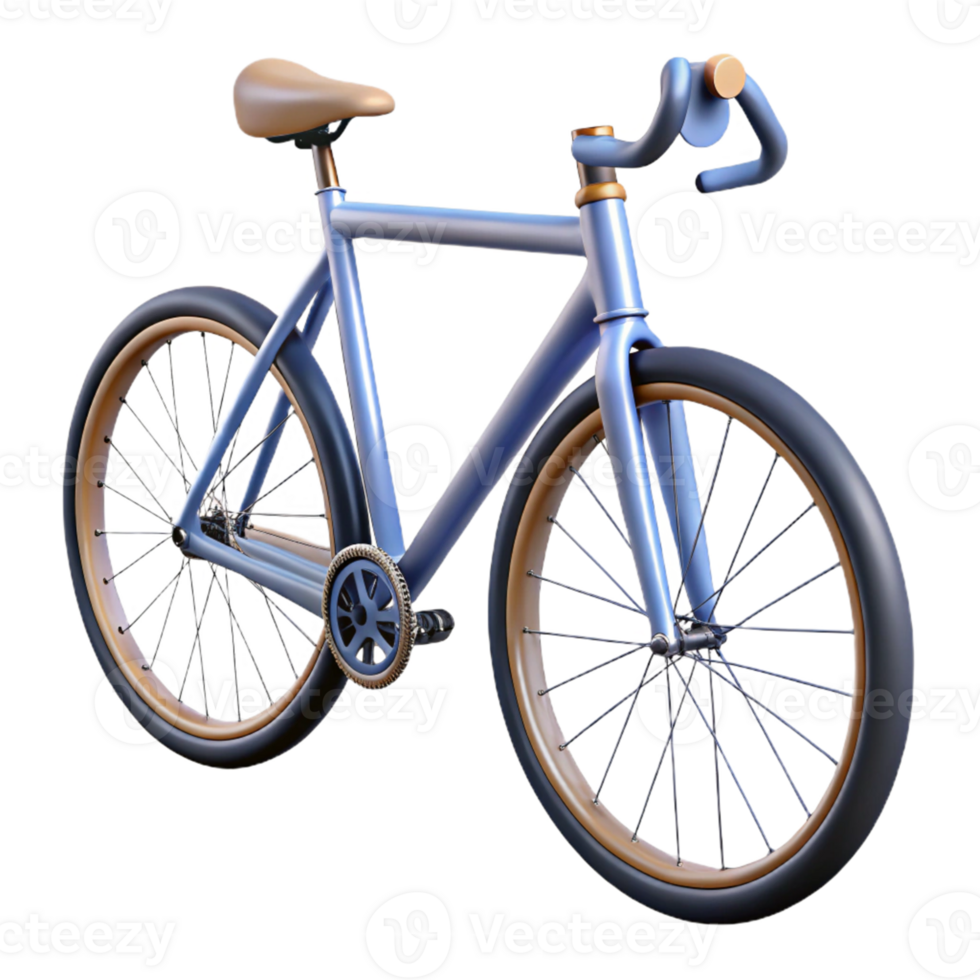 3D Render of a Stylish Light Blue Bicycle png