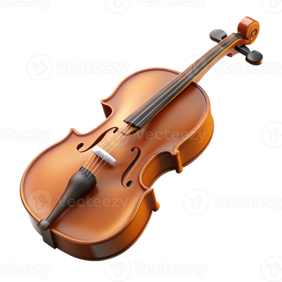 3D Render of a Classic Violin png
