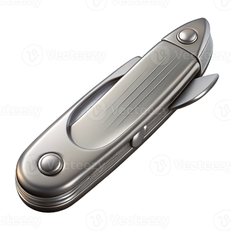 Metal Multi-Tool Knife with Folding Blade png