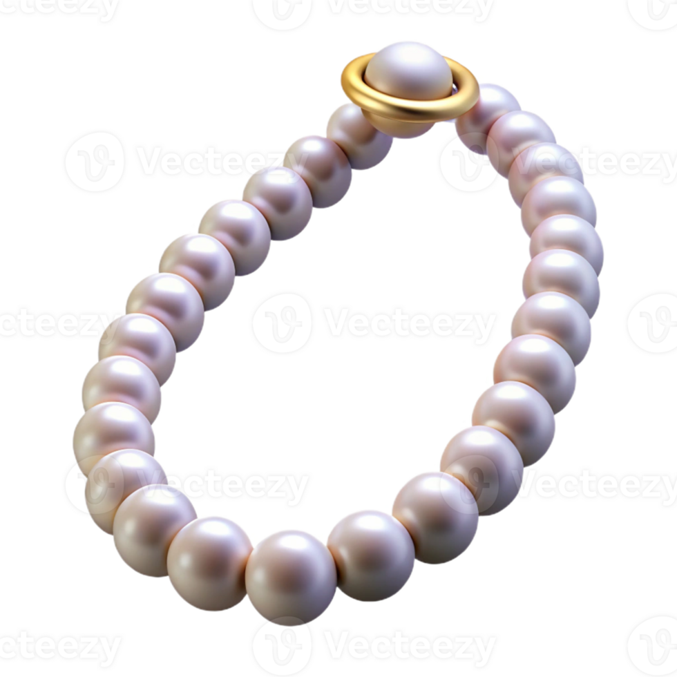 Pearl Necklace with Gold Clasp png