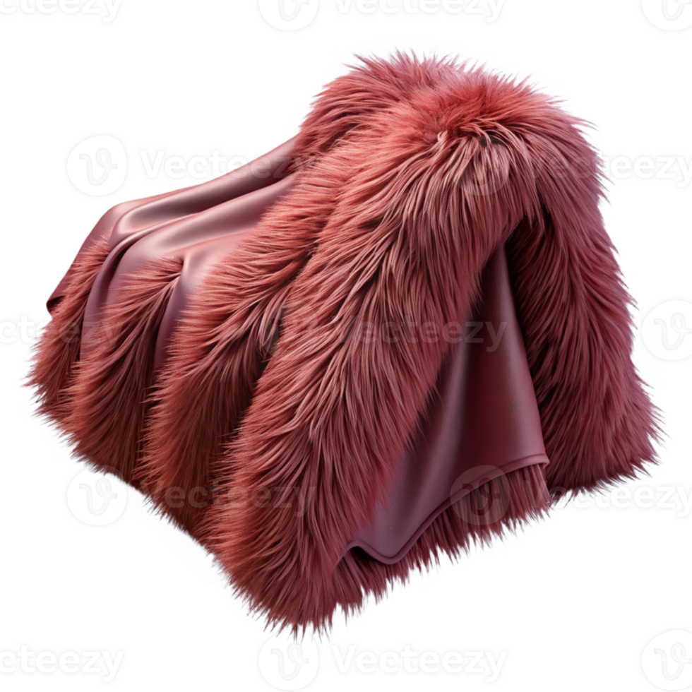 Pink Furry Fabric 3D Render png