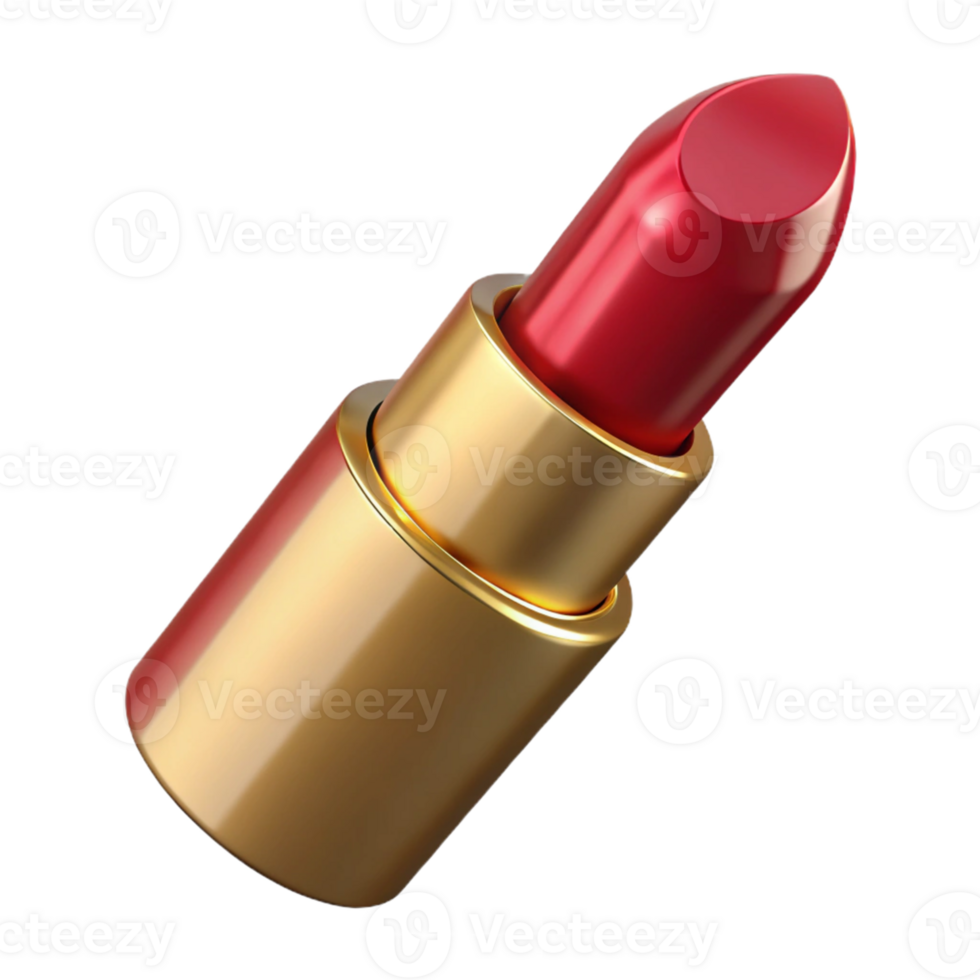 3D Golden Lipstick on Gradient Background Illustration png
