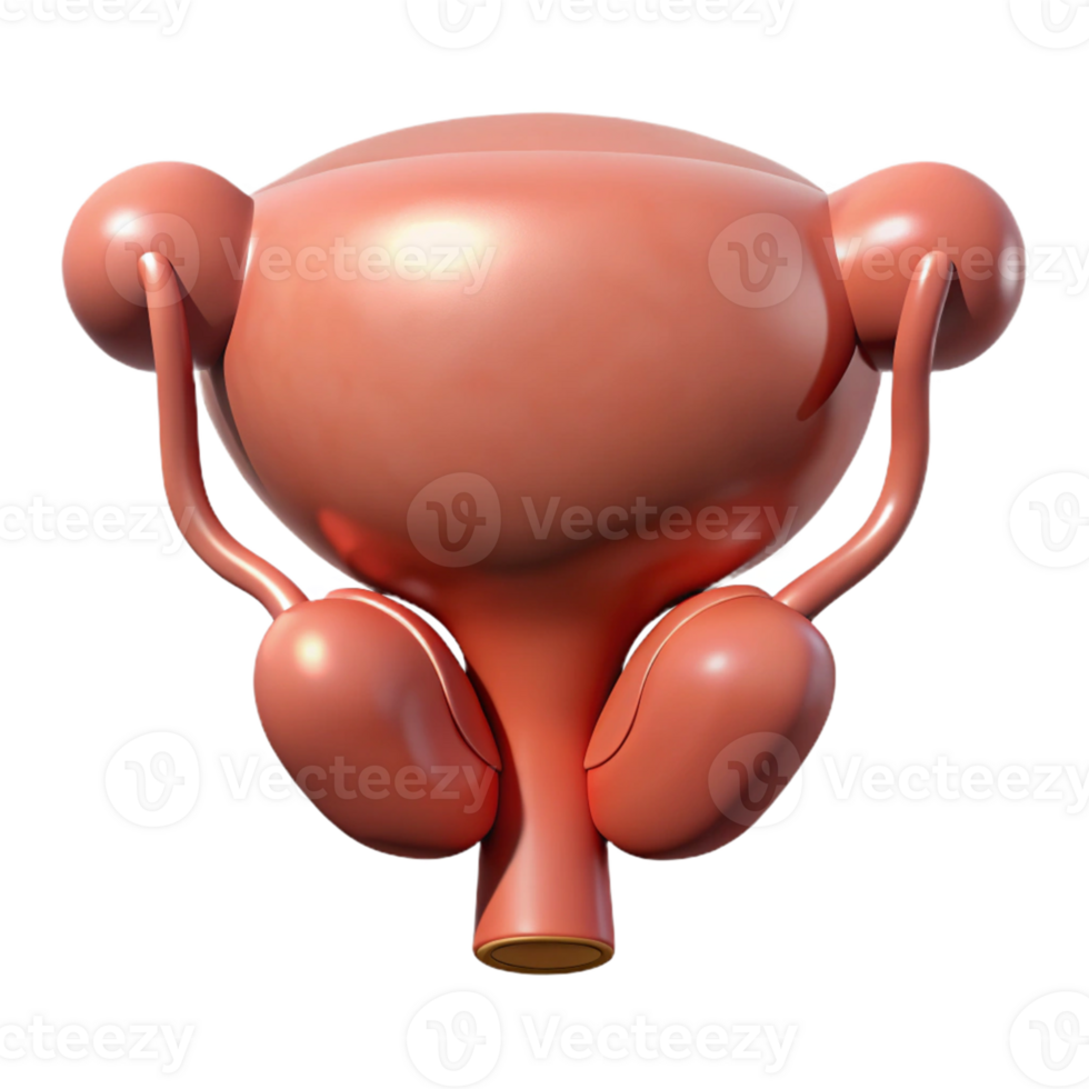 3D Render of Human Urinary System png